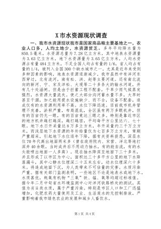 X市水资源现状调查 (2)