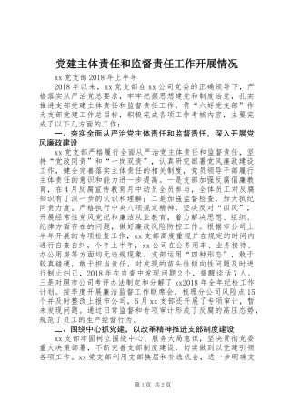 党建主体责任和监督责任工作开展情况 (2)