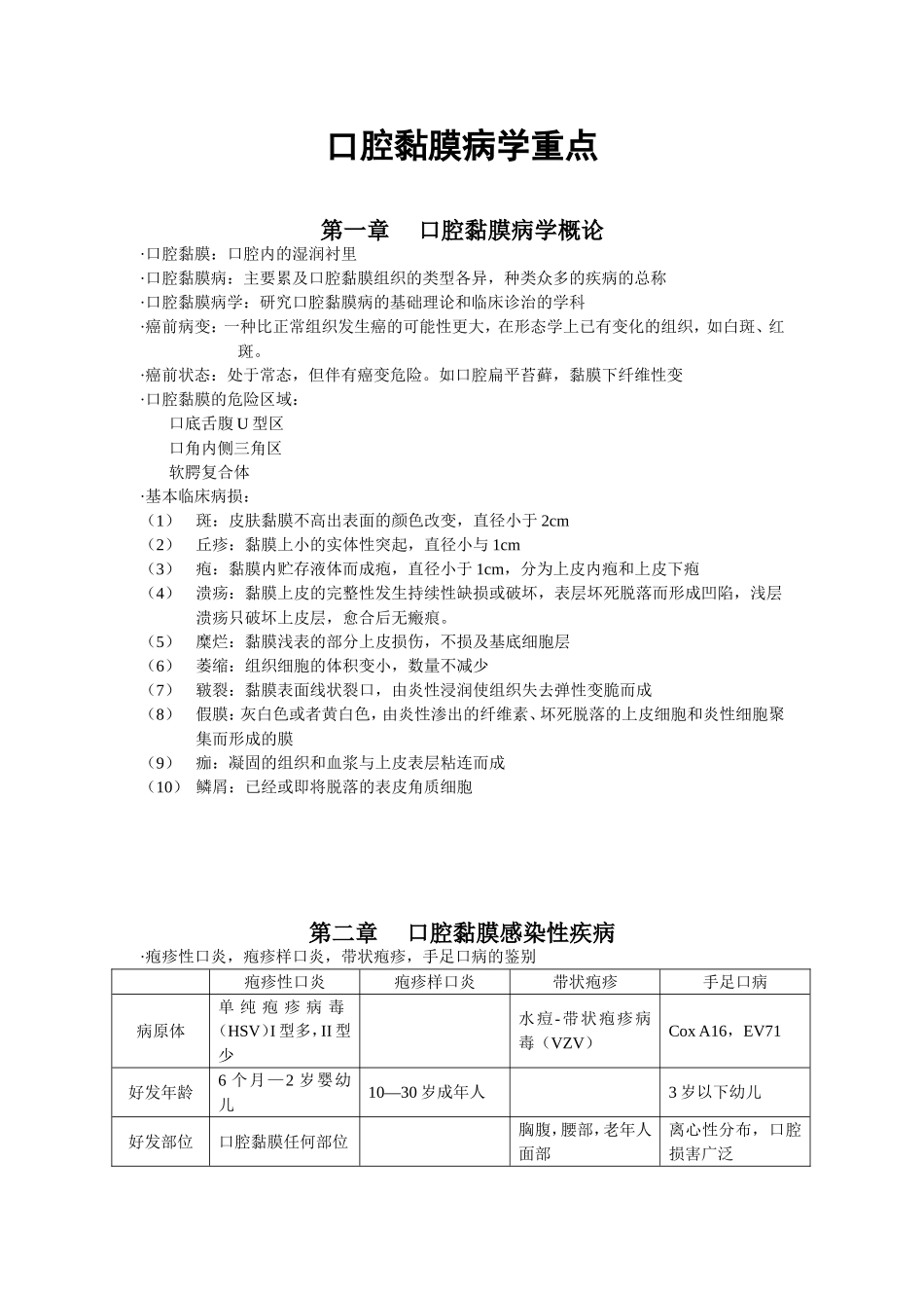 口腔黏膜病学重点_第1页