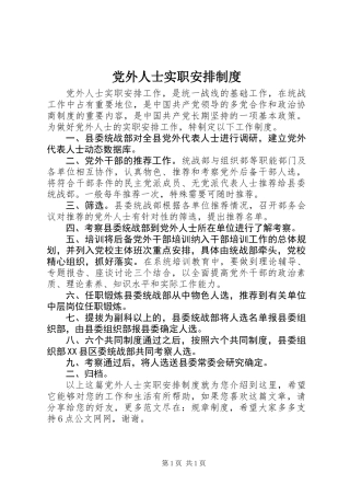 党外人士实职安排制度