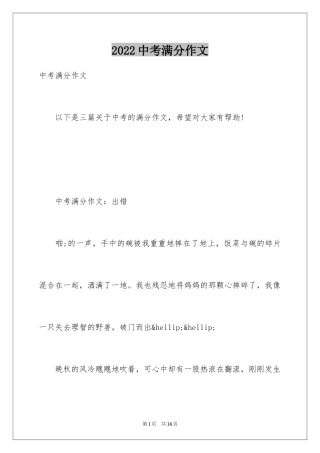 2024中考满分作文_364