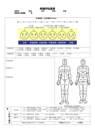 疼痛评估量表(医院通用版)1