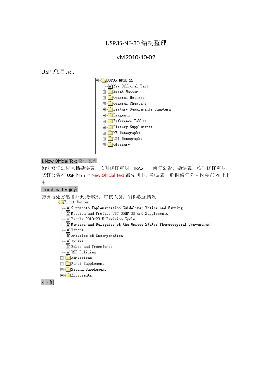 usp美国药典结构梳理_第1页