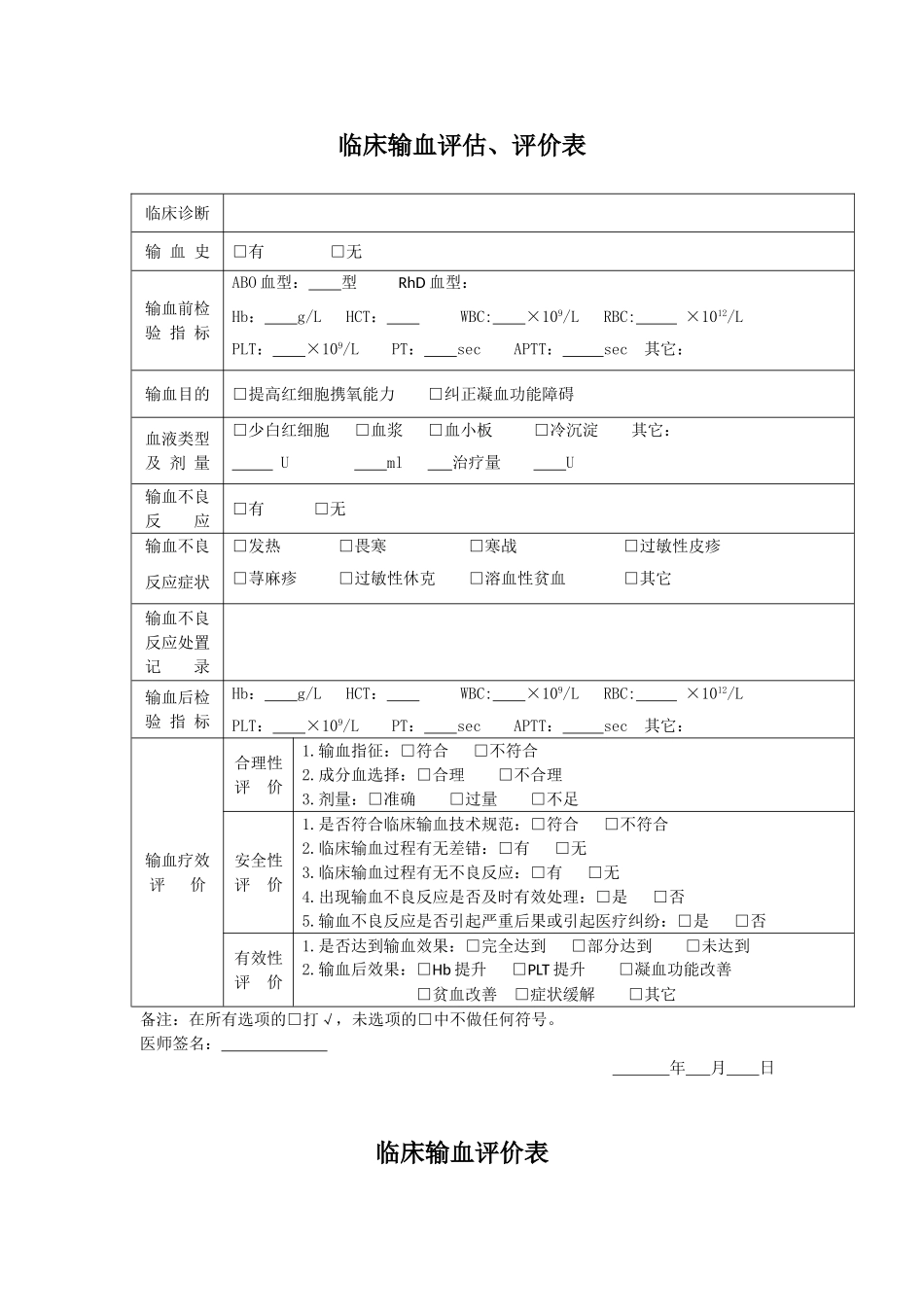 手术科室输血评估表_第3页