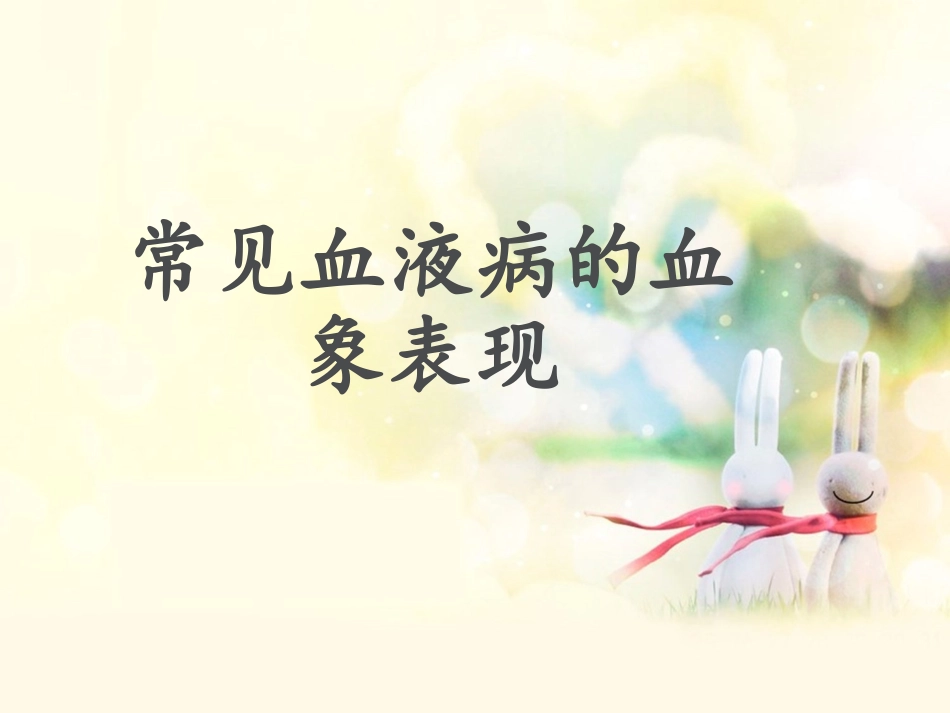 常见血液病的血象表现_第1页