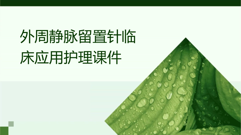 外周静脉留置针临床应用护理课件_第1页