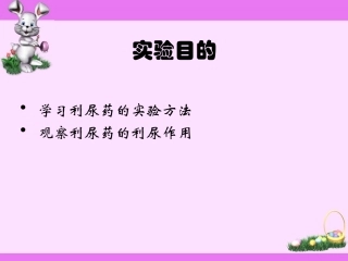 利尿药对动物尿量的影响