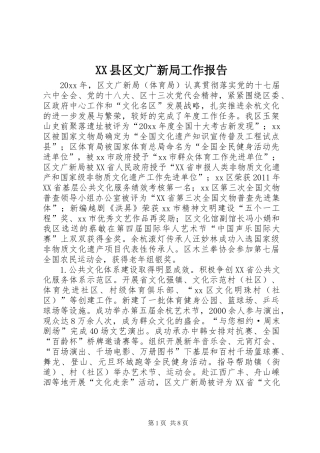 XX县区文广新局工作报告