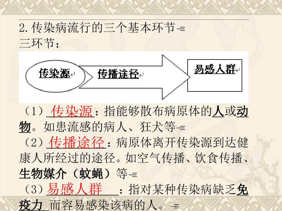 广东省中山市黄圃镇中学人教版2015年中考复习——第八单元-第一章--传染病和免疫_第3页