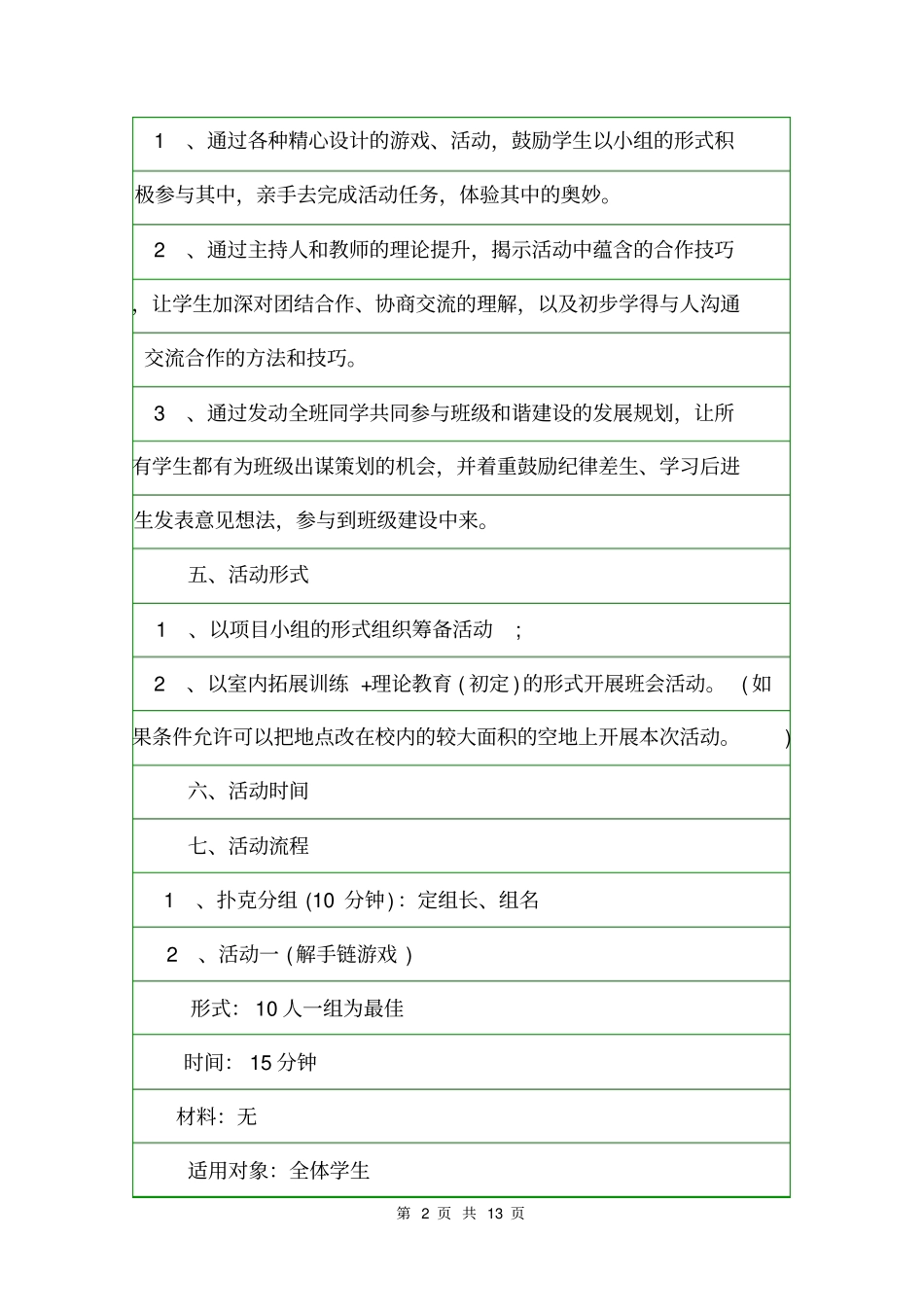 2020团结主题班会设计方案活动方案_第2页