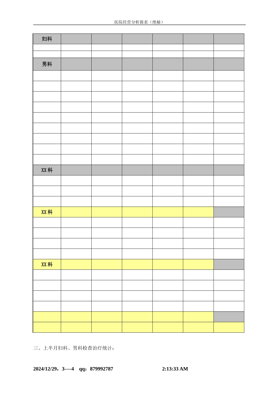 【绝秘】医院经营分析所需表格(最新版很完整)_第3页