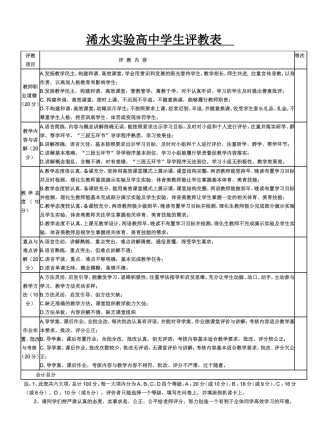 期末教学学生问卷调查表