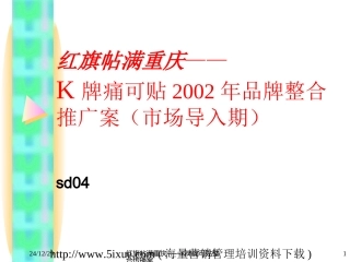 《K牌痛可贴2002届品牌整合推广案》