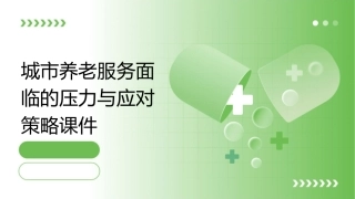 城市养老服务面临的压力与应对策略课件