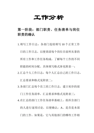 各部门岗位职责与工作分析流程