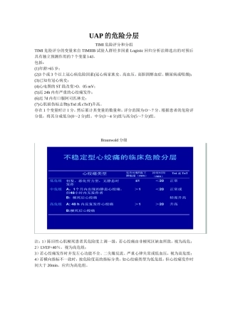 不稳定型心绞痛-UAP的危险分层