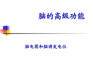 本科生课程-9-神经系统高级功能脑电图睡眠与觉醒剖析