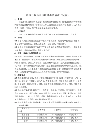 焊渣焊瘤标准