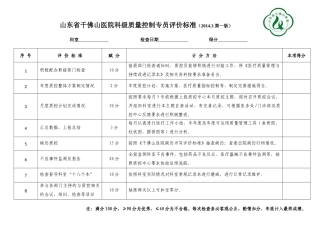 山东省千佛山医院质量控制专员评价标准