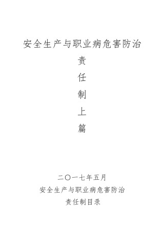 安全生产与职业病危害防治责任制(包含风险管控)上篇