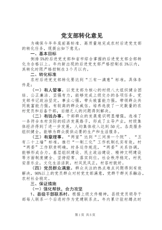 党支部转化意见