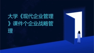 大学《现代企业管理》课件个企业战略管理