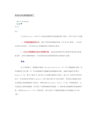 双染法检测细胞凋亡
