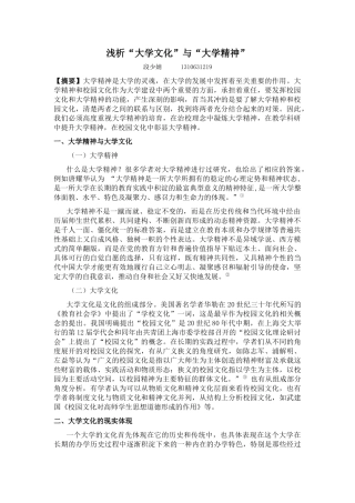浅析大学精神与大学文化