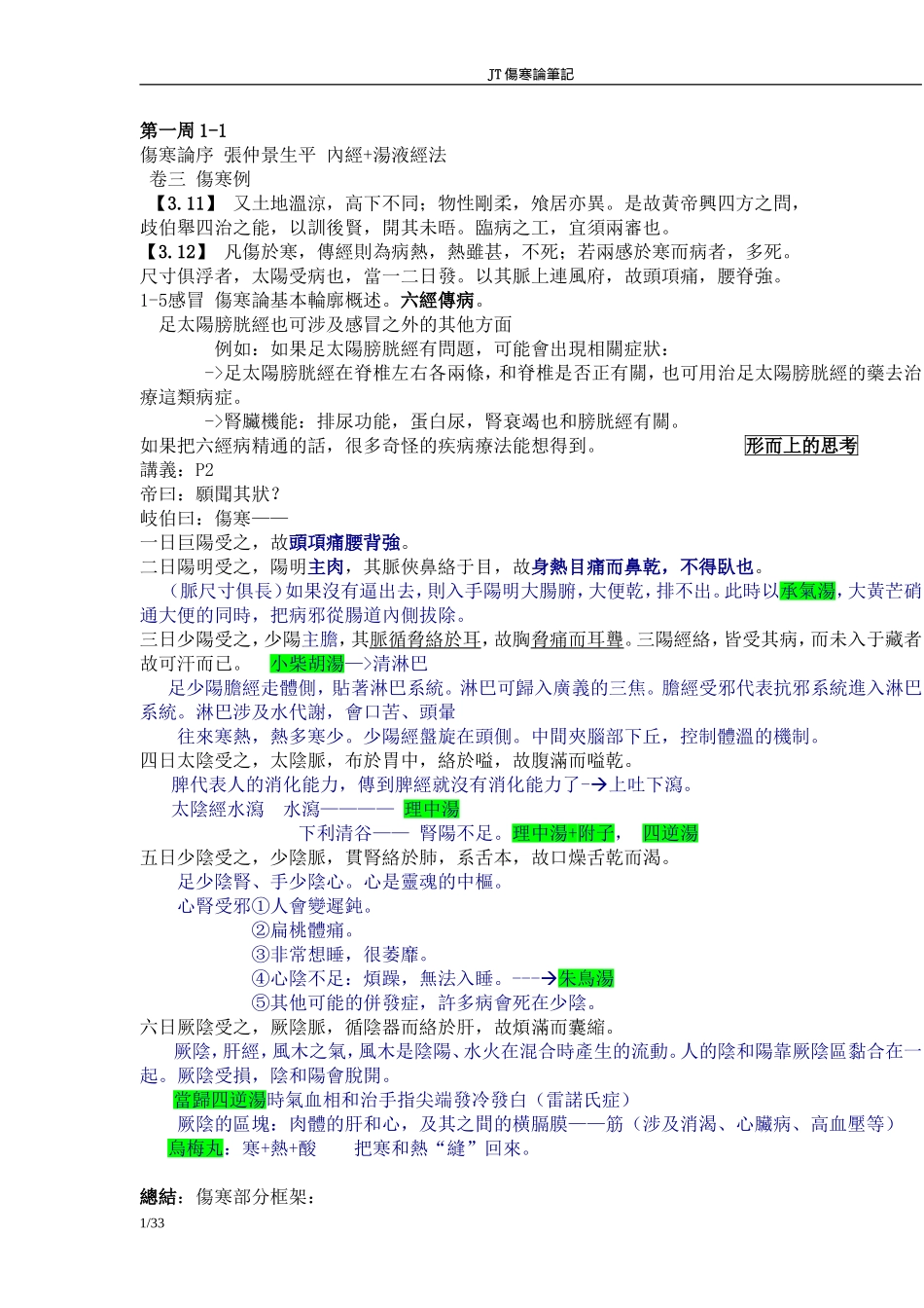 JT伤寒论笔记_第1页