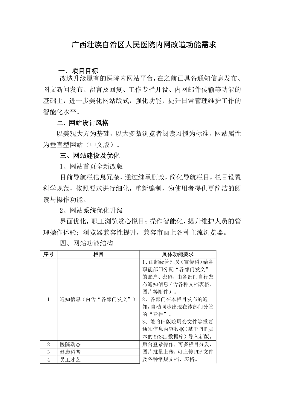 广西壮族自治区人民医院内网改造功能需求_第1页