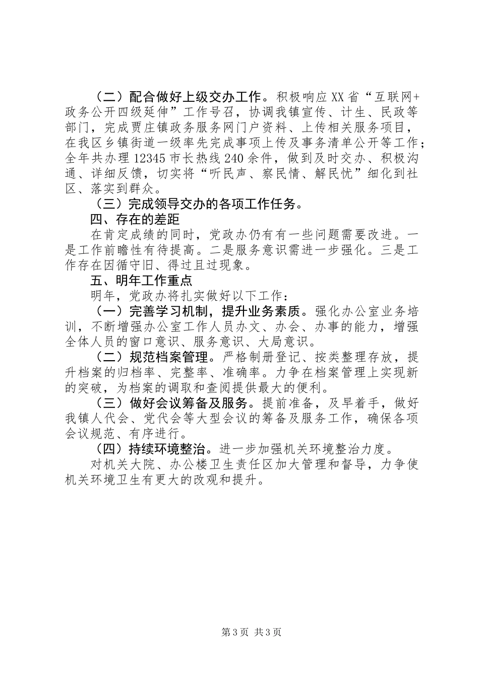 党政办XX年工作总结_第3页