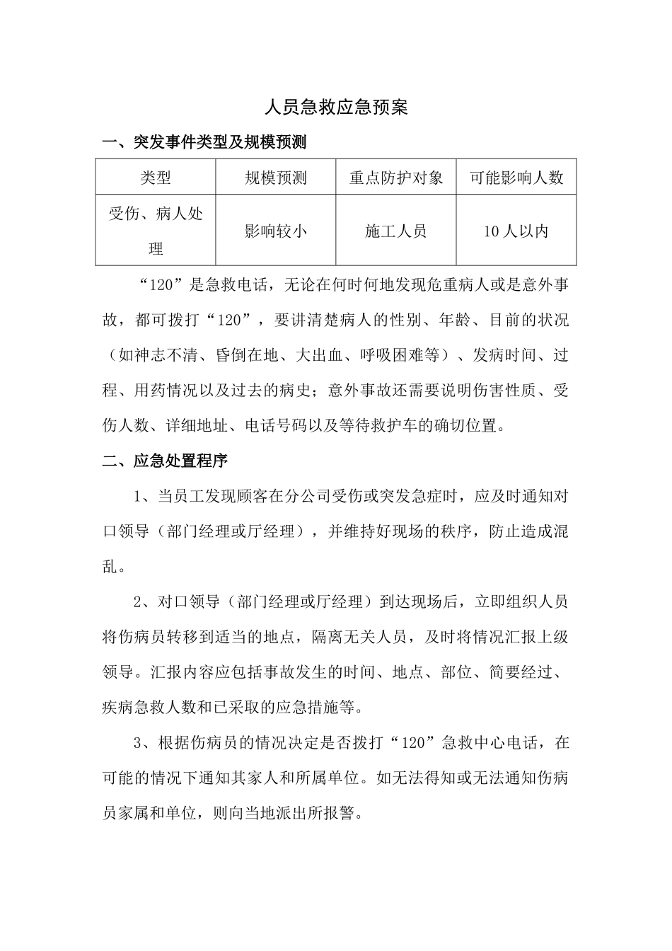 人员急救应急预案_第1页