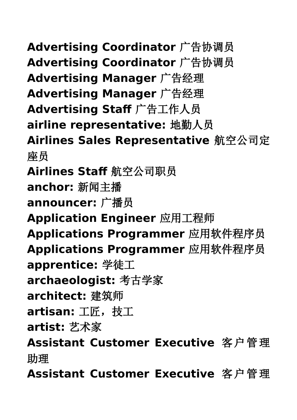 各类职位名称大全（39页）_第2页