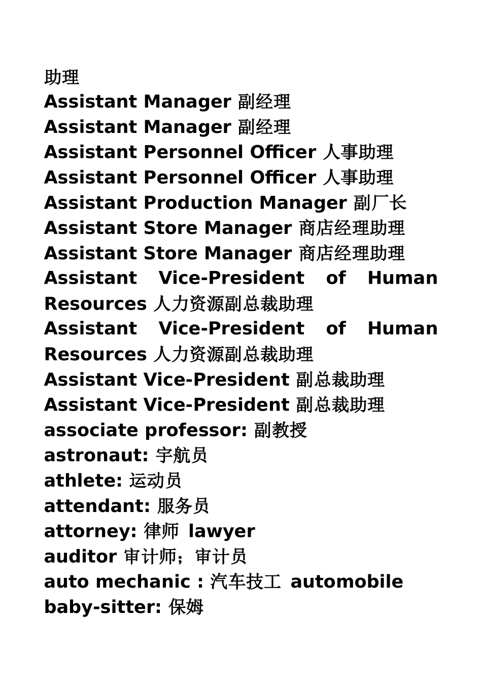 各类职位名称大全（39页）_第3页