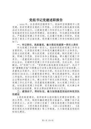 党组书记党建述职报告