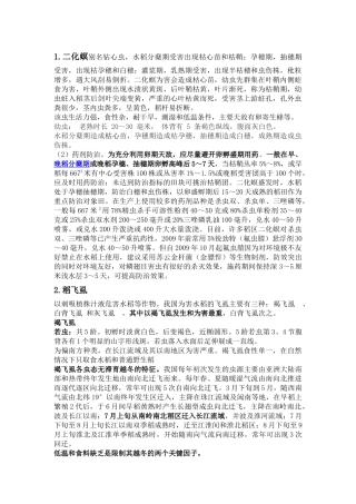 水稻主要病虫害