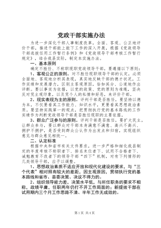党政干部实施办法