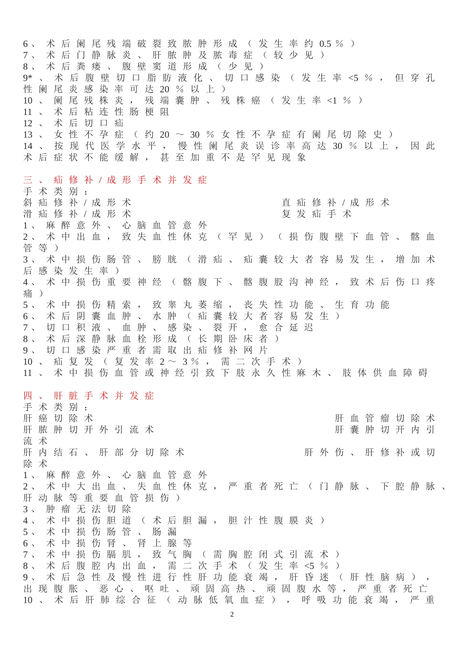 普外科手术常见并发症(写手术同意书时有用!)_第2页
