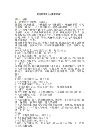 宝宝用药大全(实用经典)