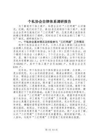 个私协会自律体系调研报告