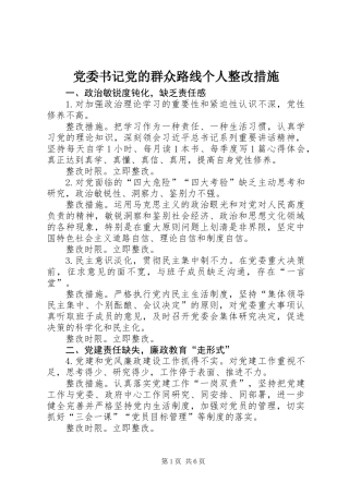 党委书记党的群众路线个人整改措施
