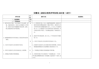 安徽省二级综合医院评审标准2009版