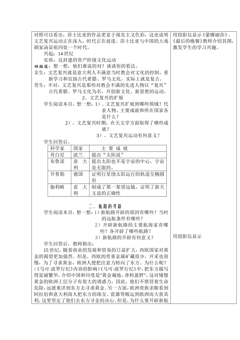 九年级历史上册教案——10资本主义时代的曙光_第3页