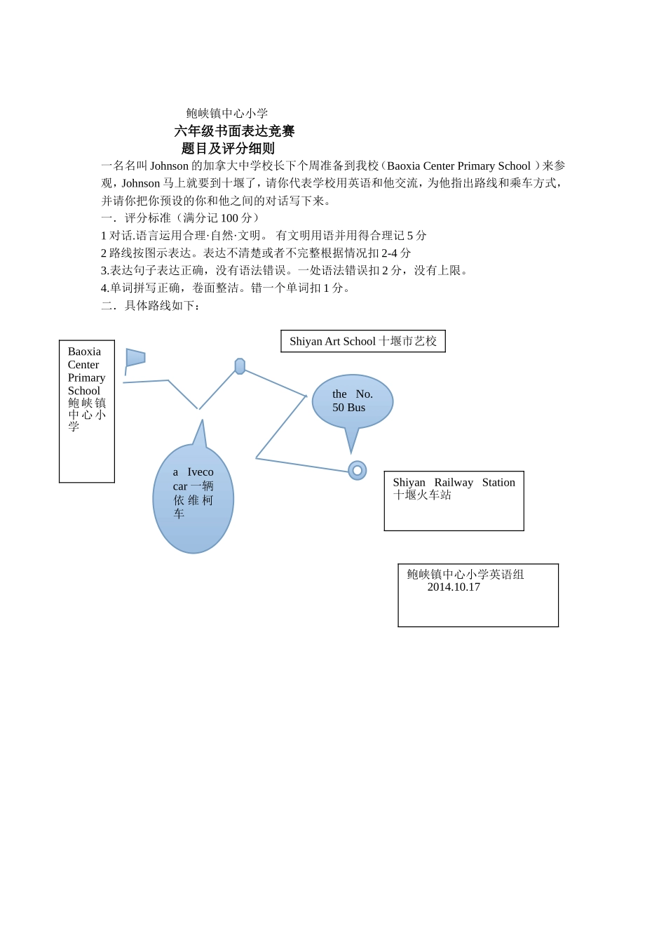 六年级书面表达竞赛题_第1页