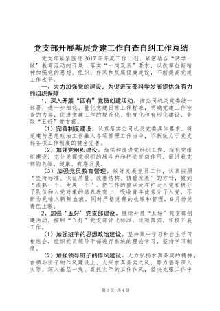 党支部开展基层党建工作自查自纠工作总结 (2)