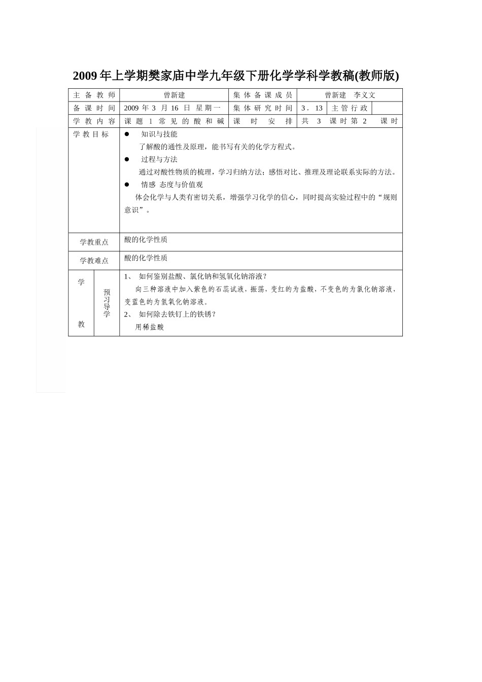 课题1常见的酸和碱2教师版_第1页