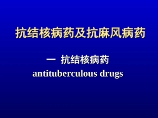 抗结核病药及抗麻风病药.