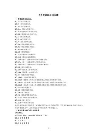 D2胃癌根治术步骤