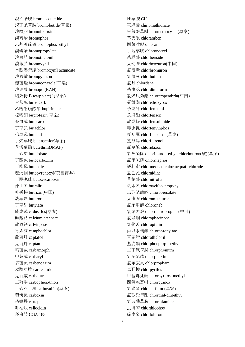 常用农药通用名中英文对照_第3页