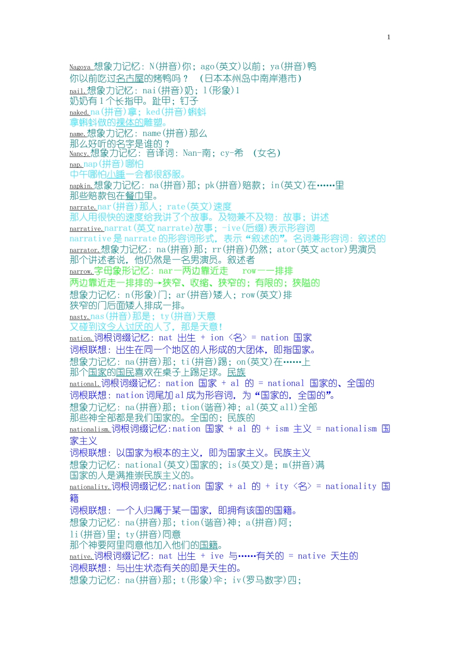 万词右脑光速图形图像记单词-最符合中国人习惯之方法n_第1页